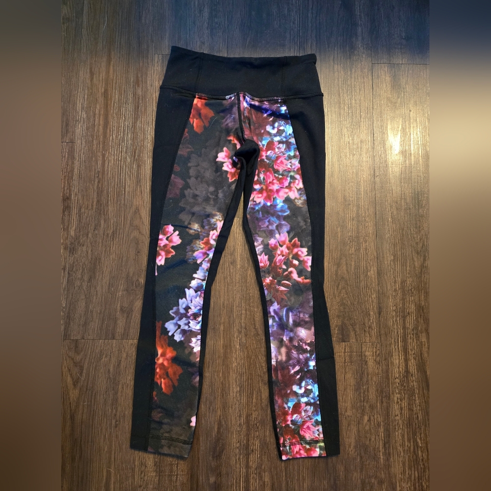 Vintage Lululemon Black and Floral Leggings